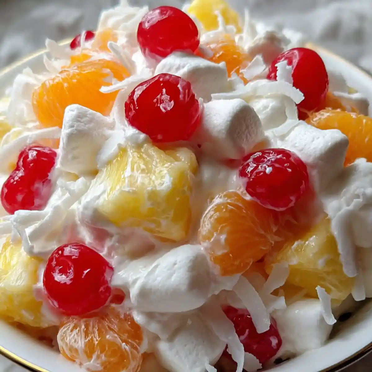 Ambrosia Salad Recipe With Tropical Fruit And Coconut