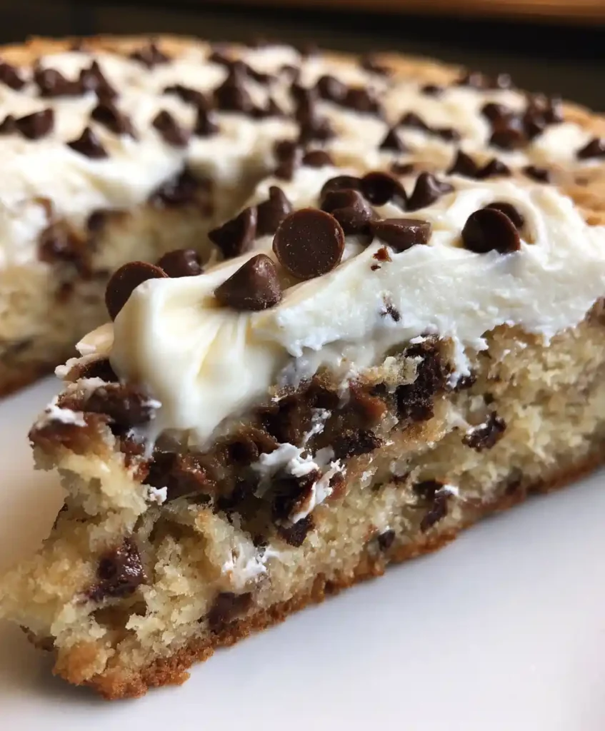 Frosted Chocolate Chip Cookie Cake