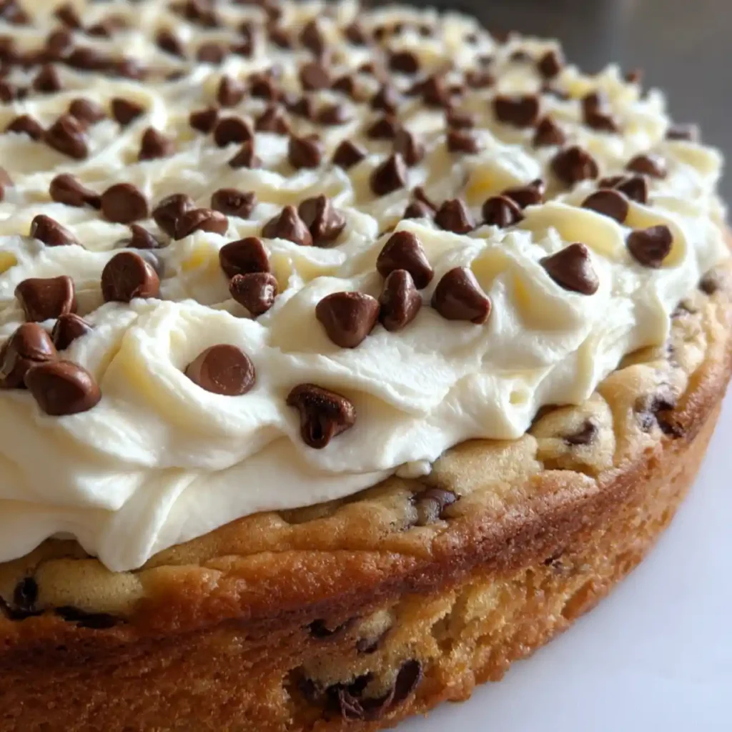 Frosted Chocolate Chip Cookie Cake Recipe