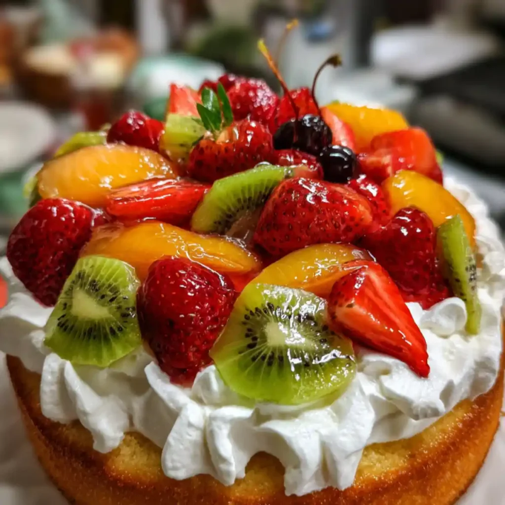 Fruit Basket Cake Recipe With Whipped Cream