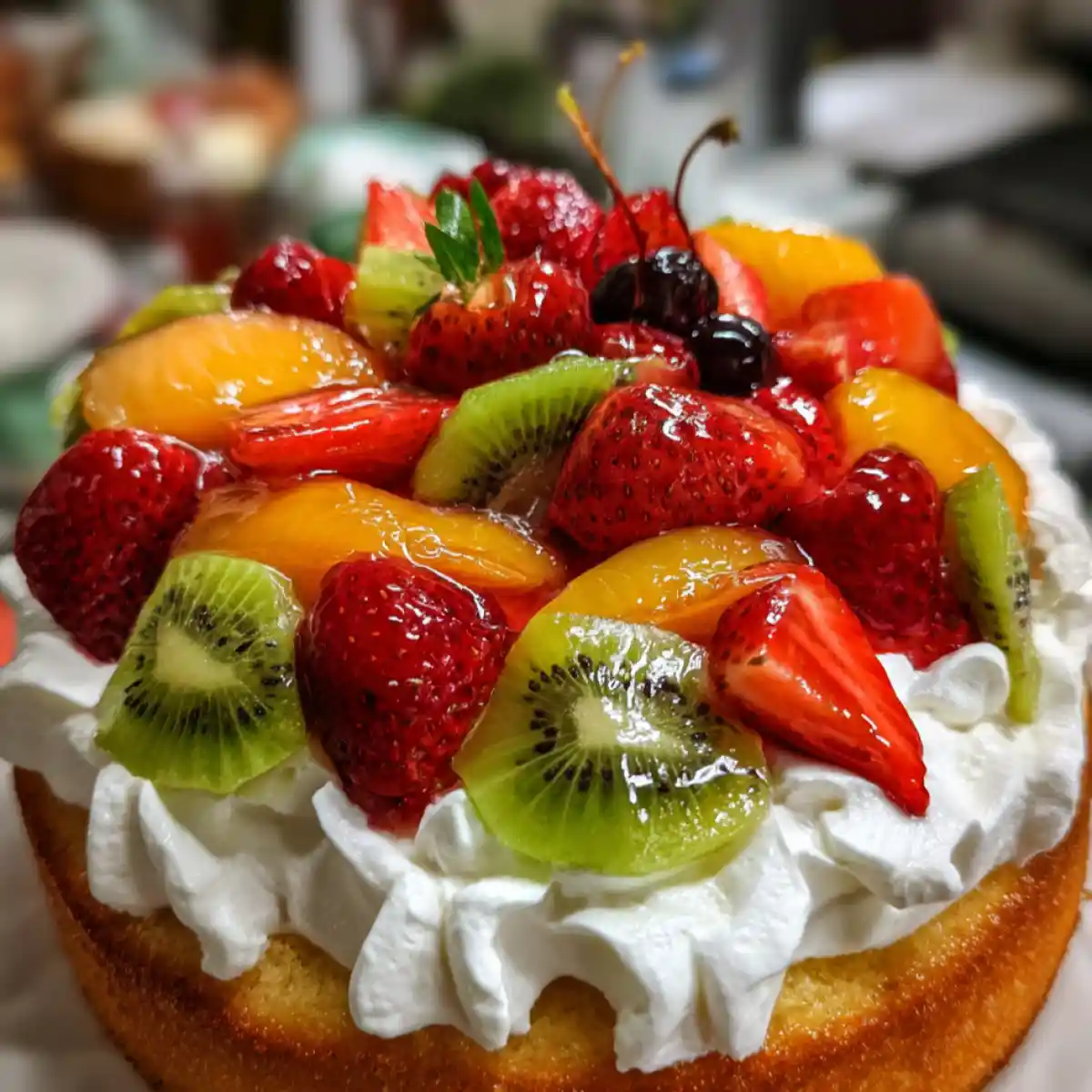 Fruit Basket Cake Recipe With Whipped Cream