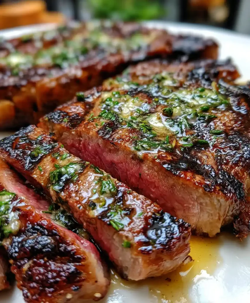 Grilled Ribeye Steaks With Garlic Herb Butter Recipe