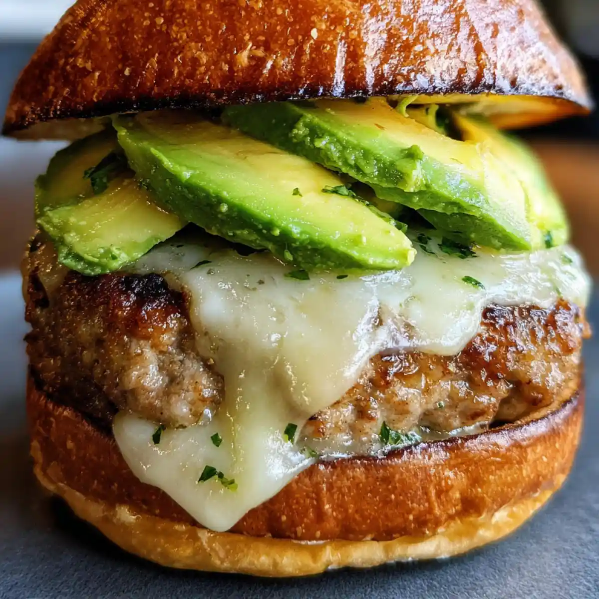 Juicy Turkey Burger With Avocado And Swiss