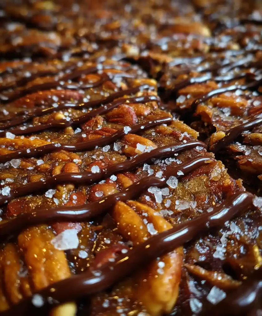 Pecan Pie Bark Recipe With Chocolate Drizzle Recipe