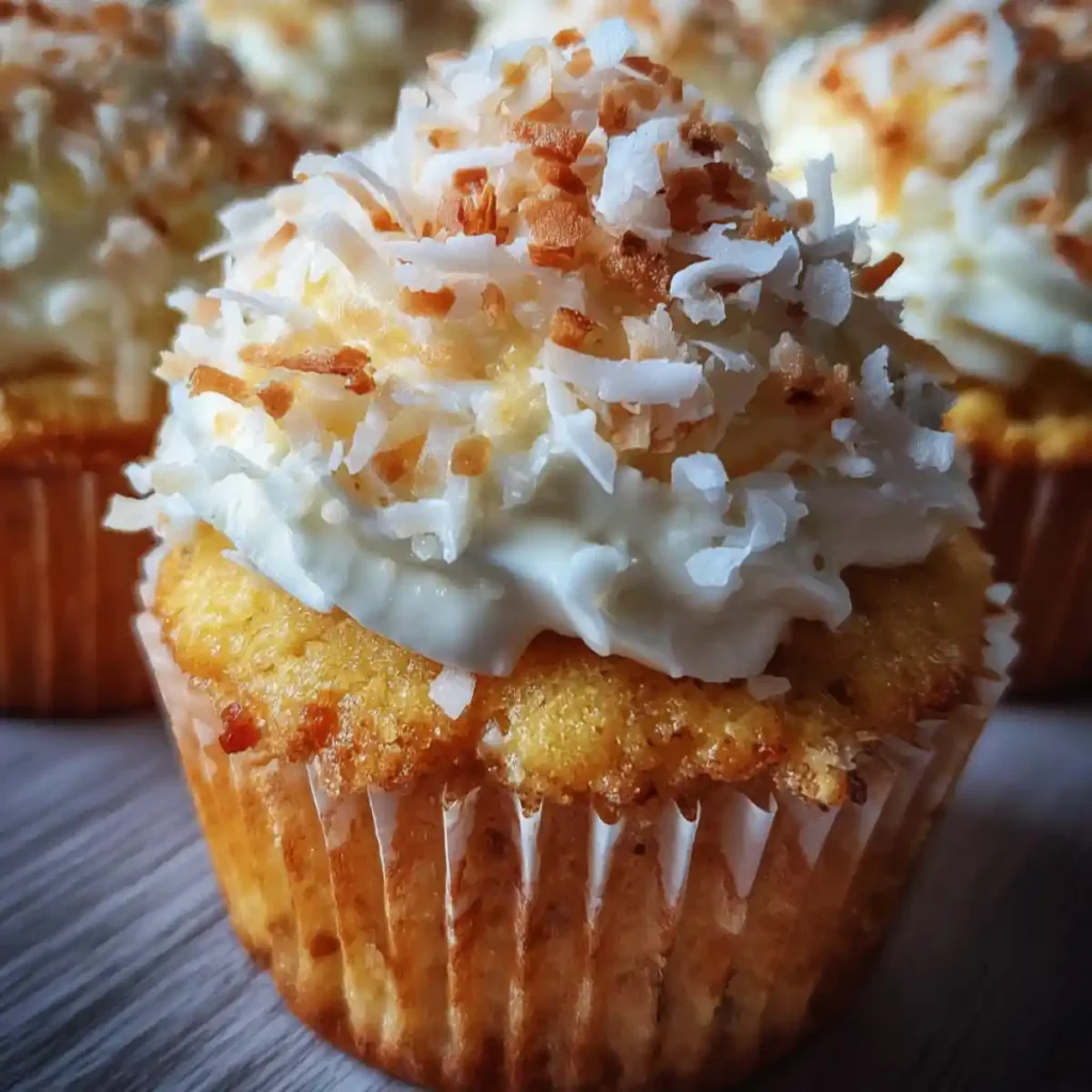 Pina Colada Cupcake Recipe With Coconut Topping RECIPE