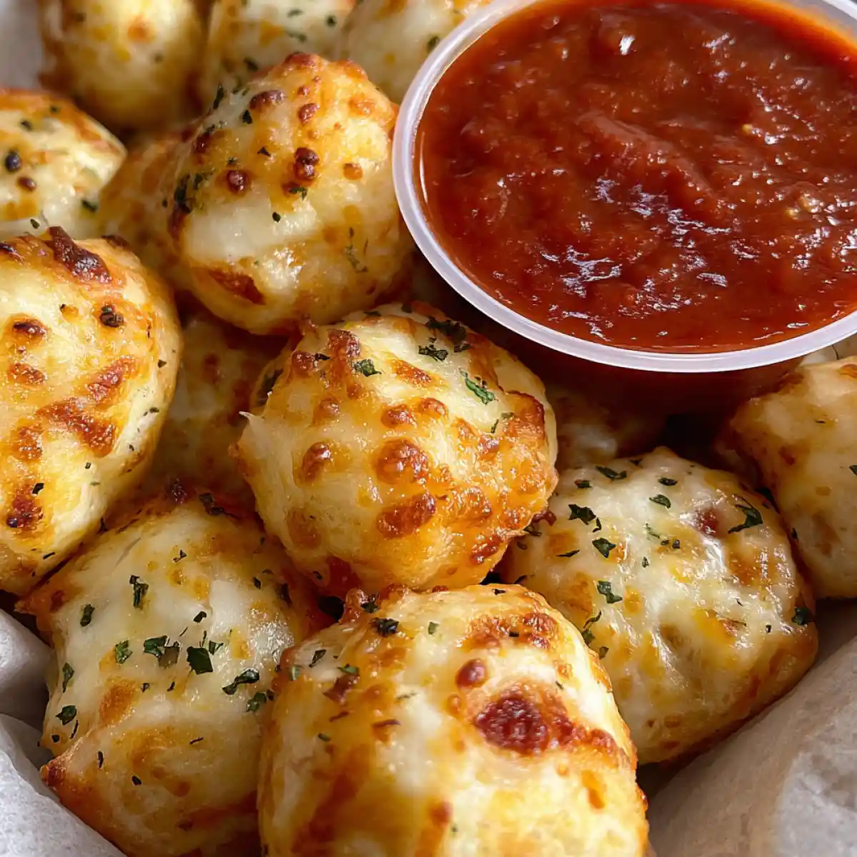 Pizza Bites With Marinara Dipping Sauce