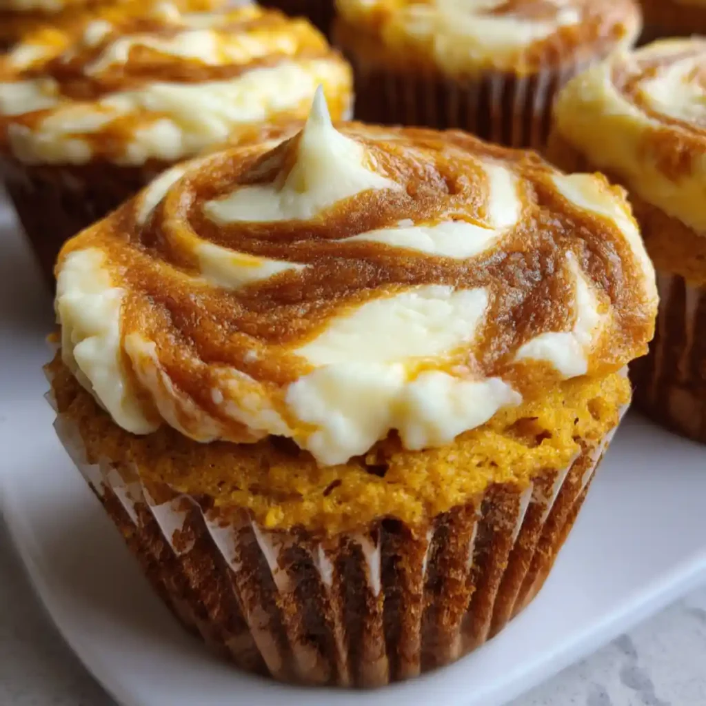 Pumpkin Cheesecake Cupcake Recipe With Swirl