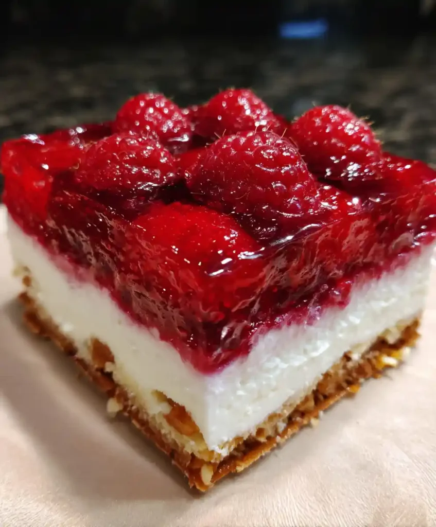 Raspberry Pretzel Salad Recipe With Cream Cheese Layer Recipe