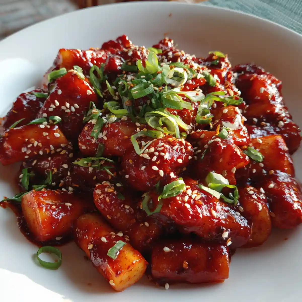 Rice Cakes Korean Style With Gochujang Sauce