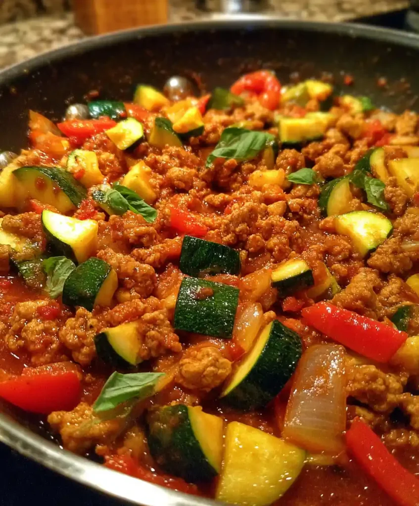 Savory Ground Chicken Skillet With Vegetables Recipe