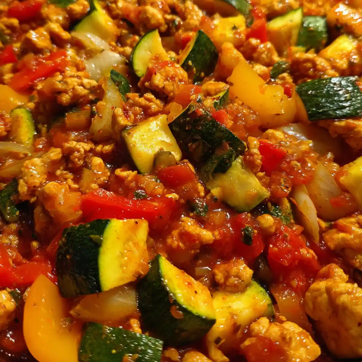 Savory Ground Chicken Skillet With Vegetables