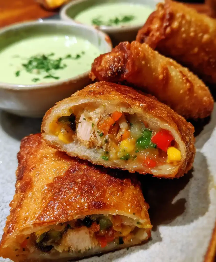 Southwestern Egg Rolls Chilis Recipe With Avocado Ranch Recipe