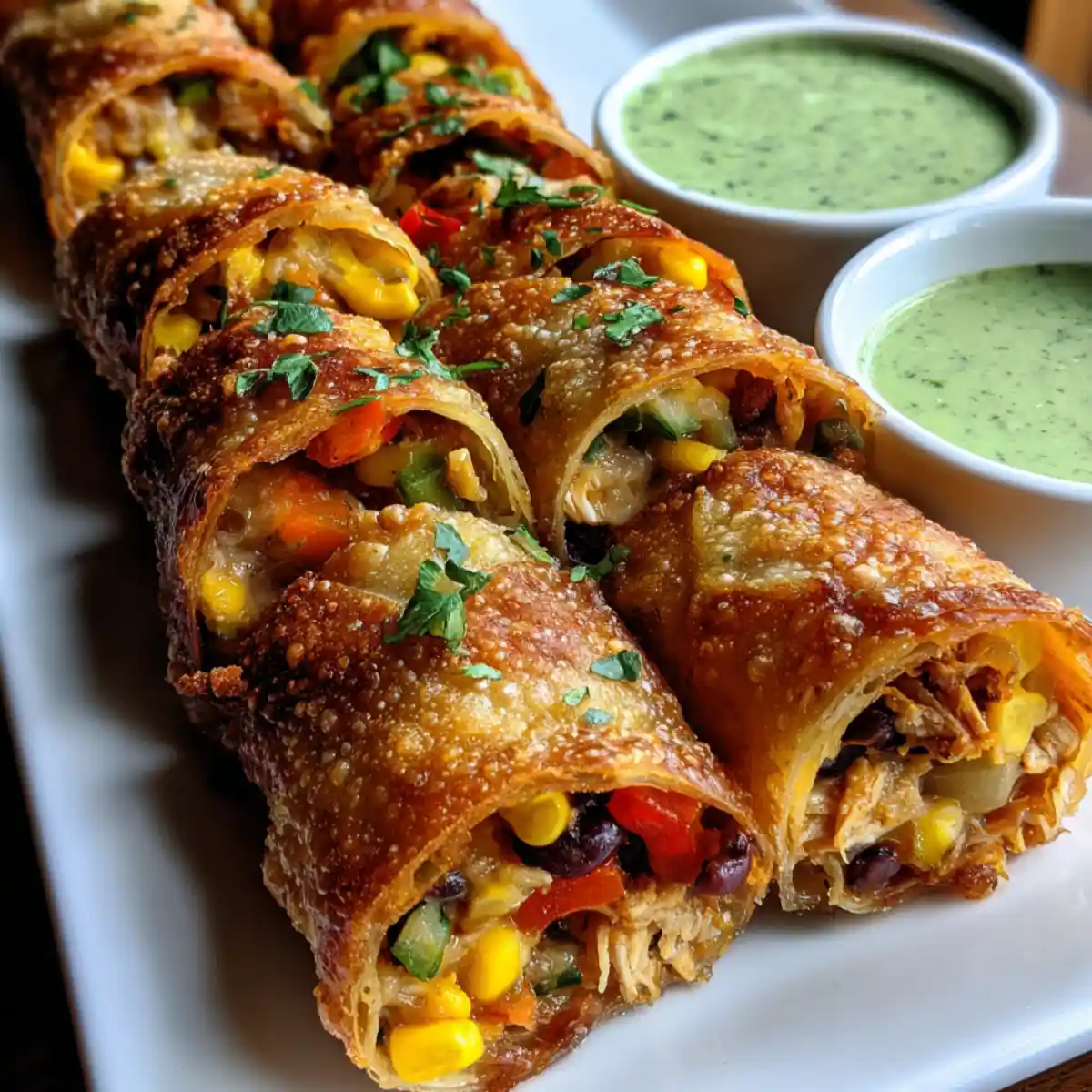 Southwestern Egg Rolls Chilis Recipe With Avocado Ranch