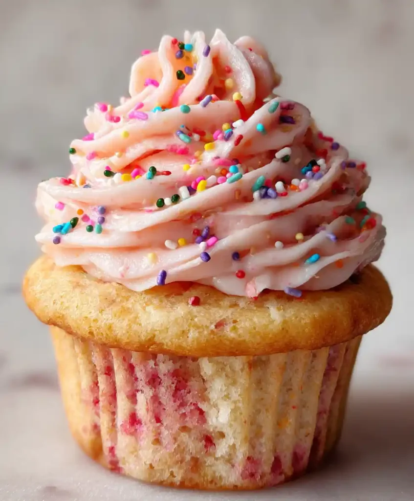 Sprinkles Strawberry Cupcake Recipe With Pink Icing Recipe