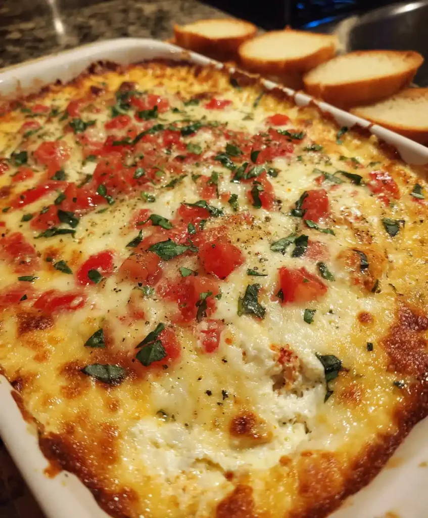 Three Cheese Tomato Bruschetta Dip Recipe Baked Skillet Recipe