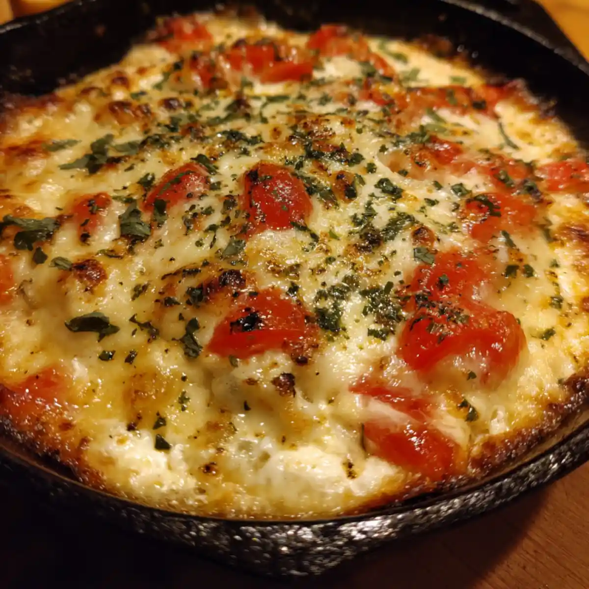 Three Cheese Tomato Bruschetta Dip Recipe Baked Skillet