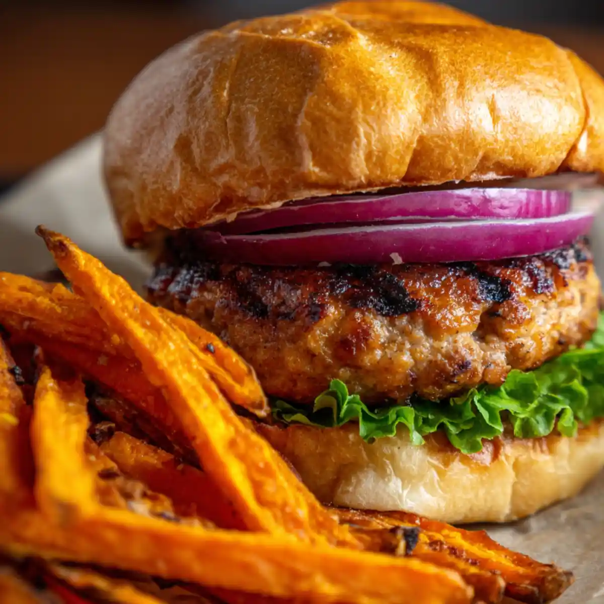 Turkey Burgers And Sweet Potato Fries