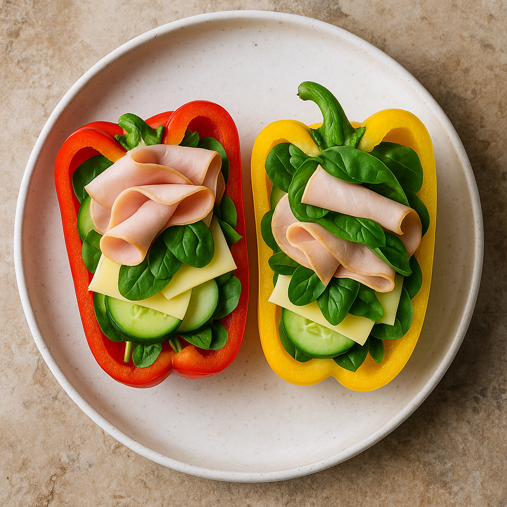 Bell Pepper Sandwich colorful and healthy lunch