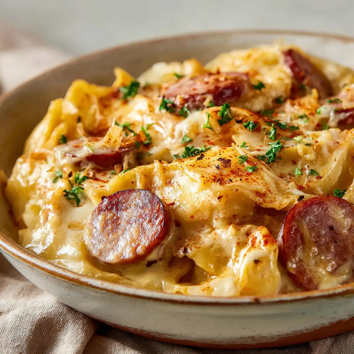 Crockpot Pierogi Casserole With Kielbasa