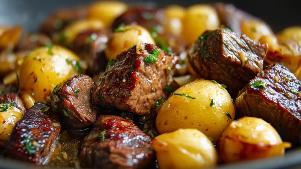 Slow Cooker Garlic Butter Beef Bites 