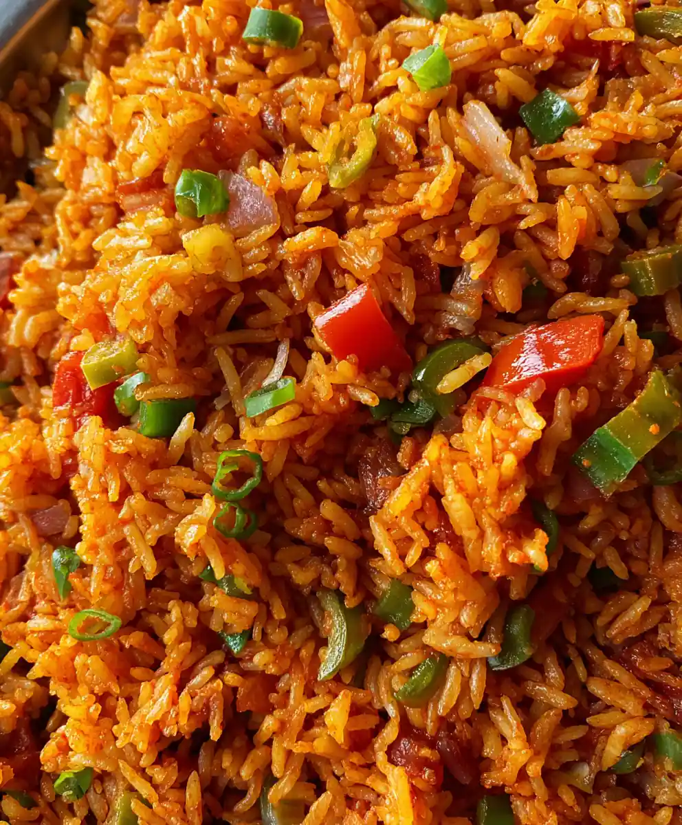 Authentic Jollof Rice Recipe with Tomato and Peppers