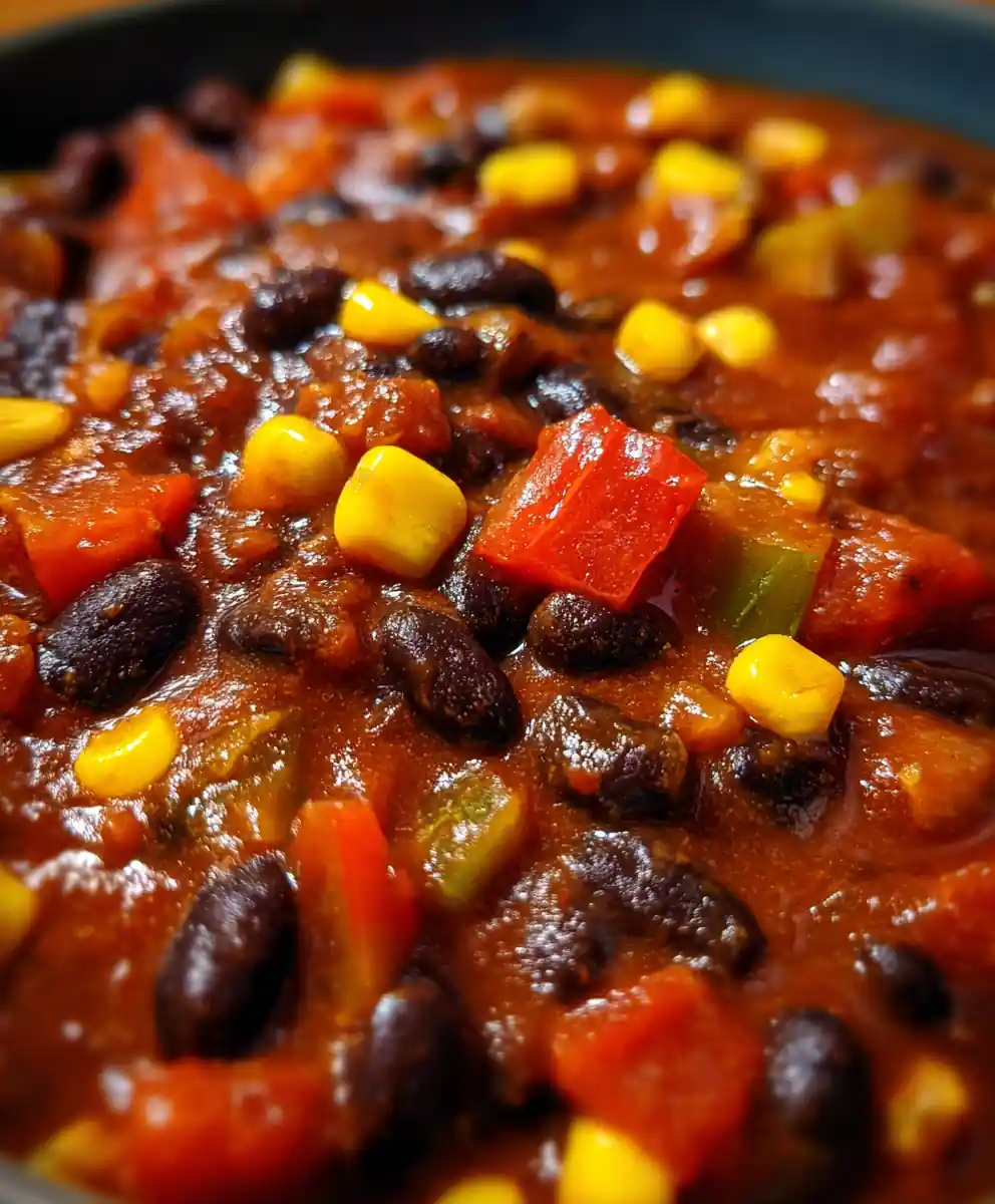 Black Bean Recipe Stew with Peppers and Corn
