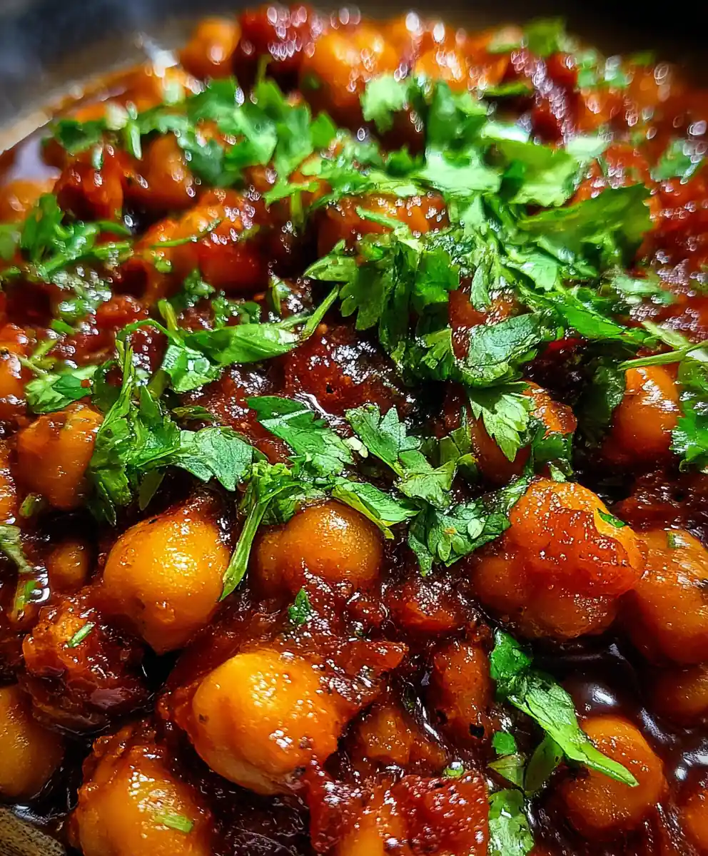 Chana Masala Recipe with Tomatoes and Fresh Cilantro