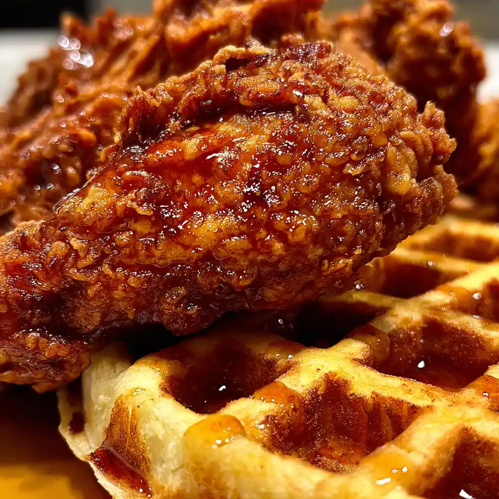 Crispy Chicken And Waffles Recipe With Spicy Maple Syrup 1759045515.666057