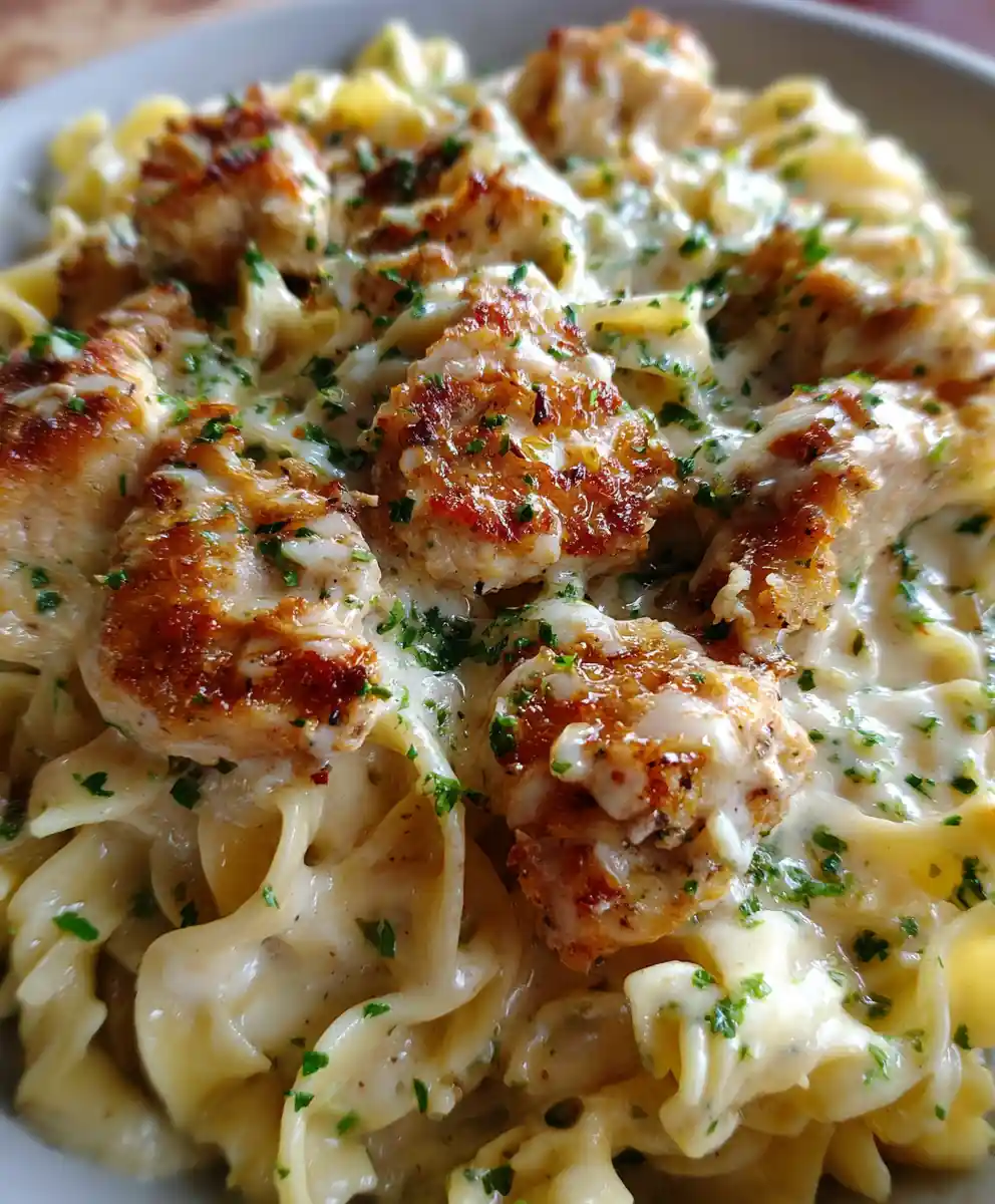 Garlic Parmesan Chicken Pasta with Creamy Alfredo Sauce