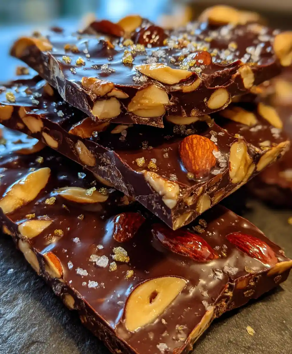 Homemade Almond Bark with Roasted Nuts and Chocolate