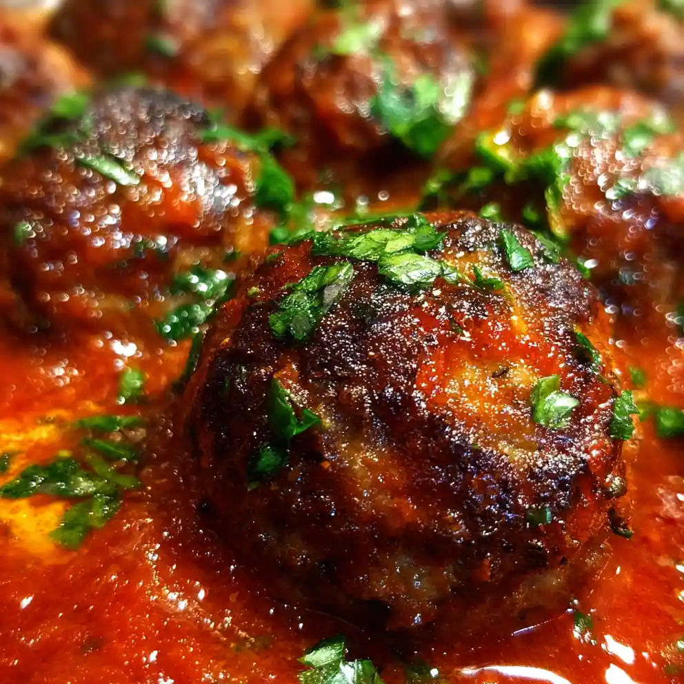 Juicy Meat Balls with Tomato Basil Sauce