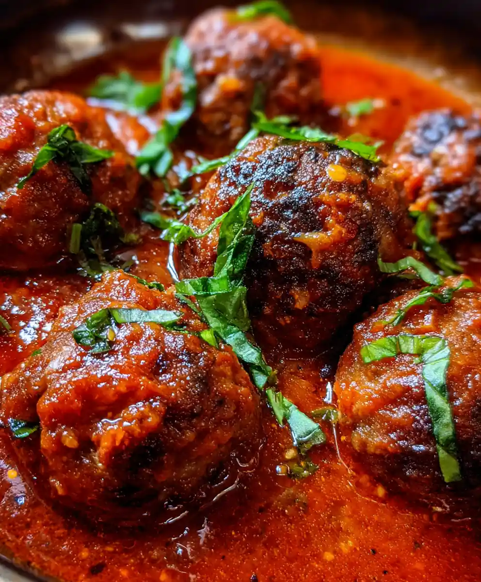 Juicy Meat Balls with Tomato Basil Sauce