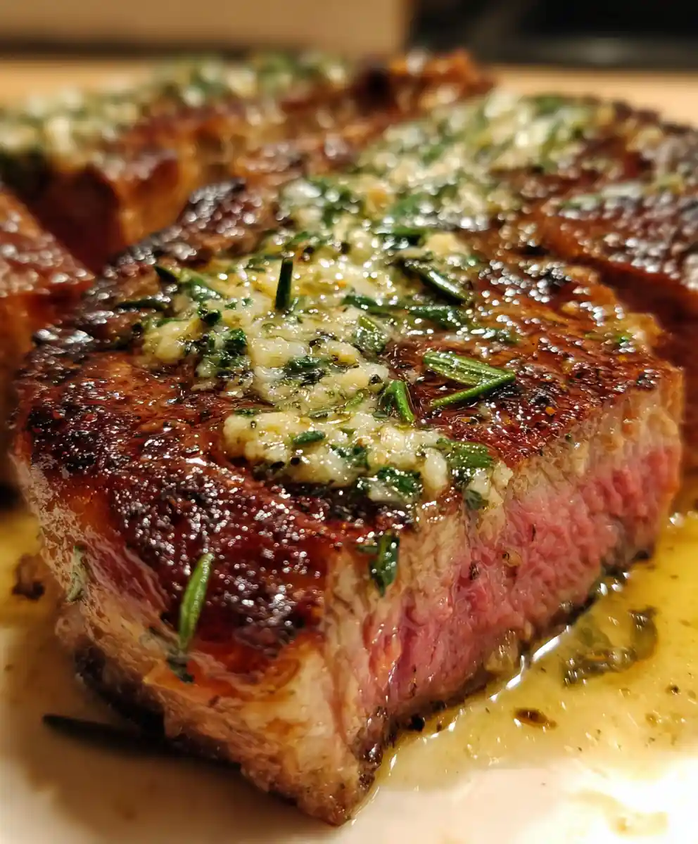Juicy Ribeye Steak Recipe with Garlic Herb Butter