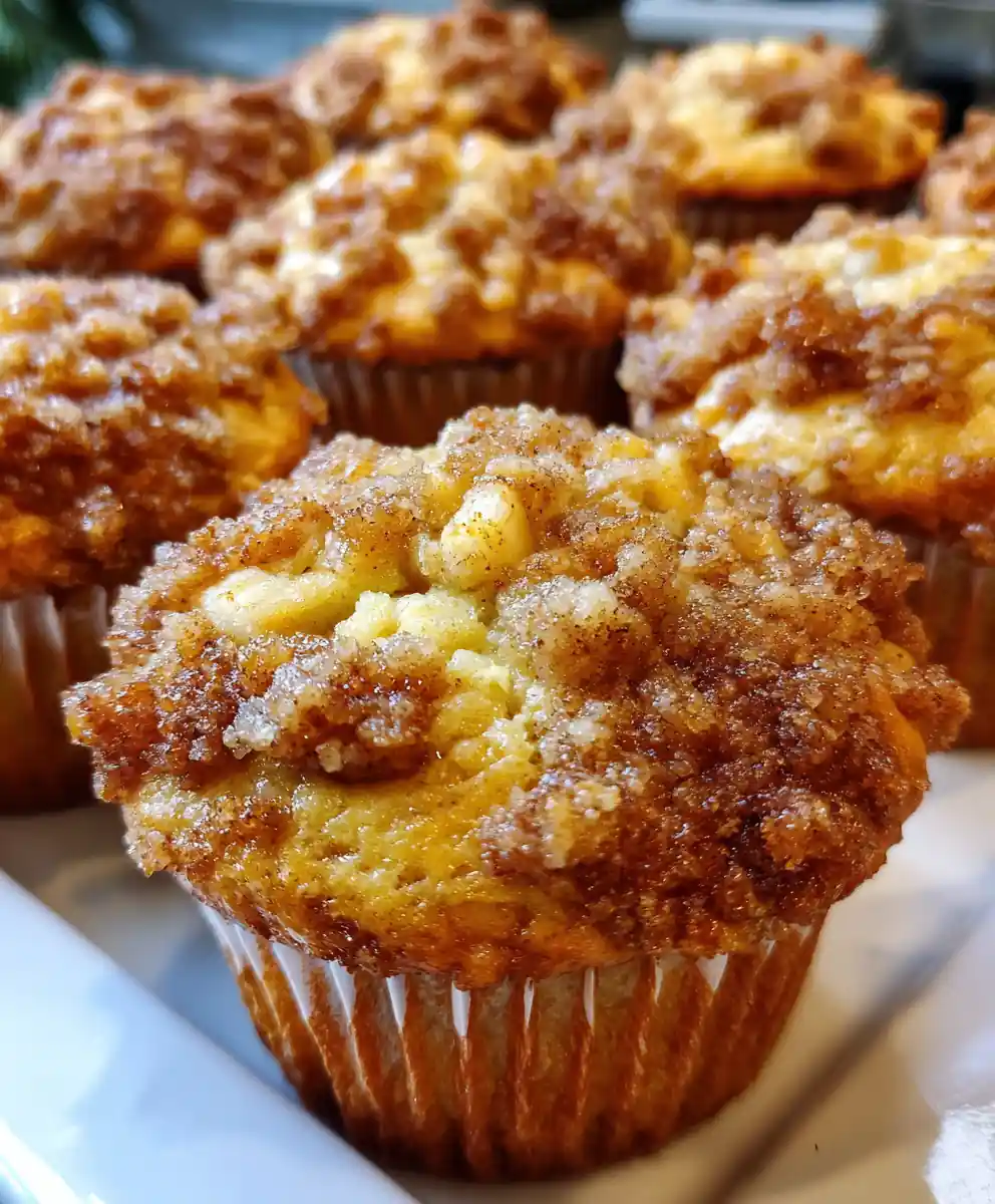 Moist Apple Muffins with Brown Sugar Streusel