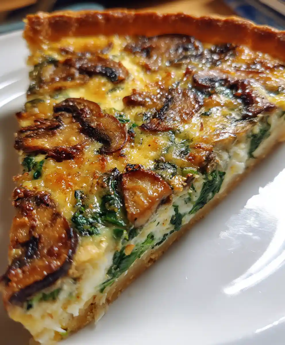 Quiche Recipe Spinach and Mushroom in Butter Crust