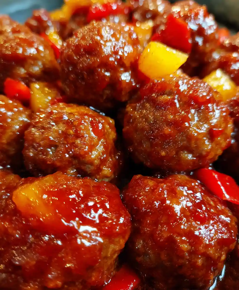 Sweet and Sour Meatballs with Pineapple Sauce
