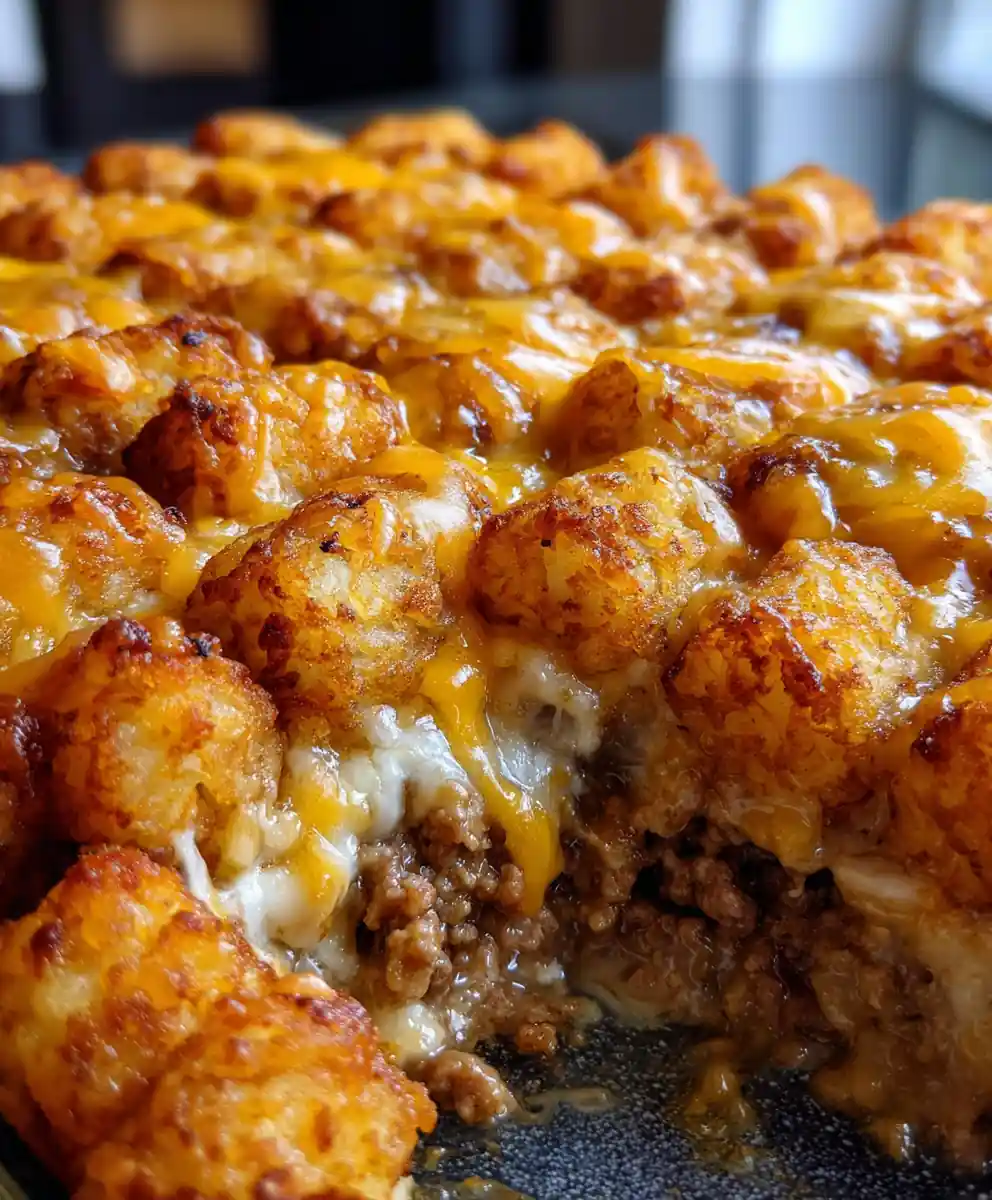 Tater Tot Casserole Cheesy Skillet Family Dinner
