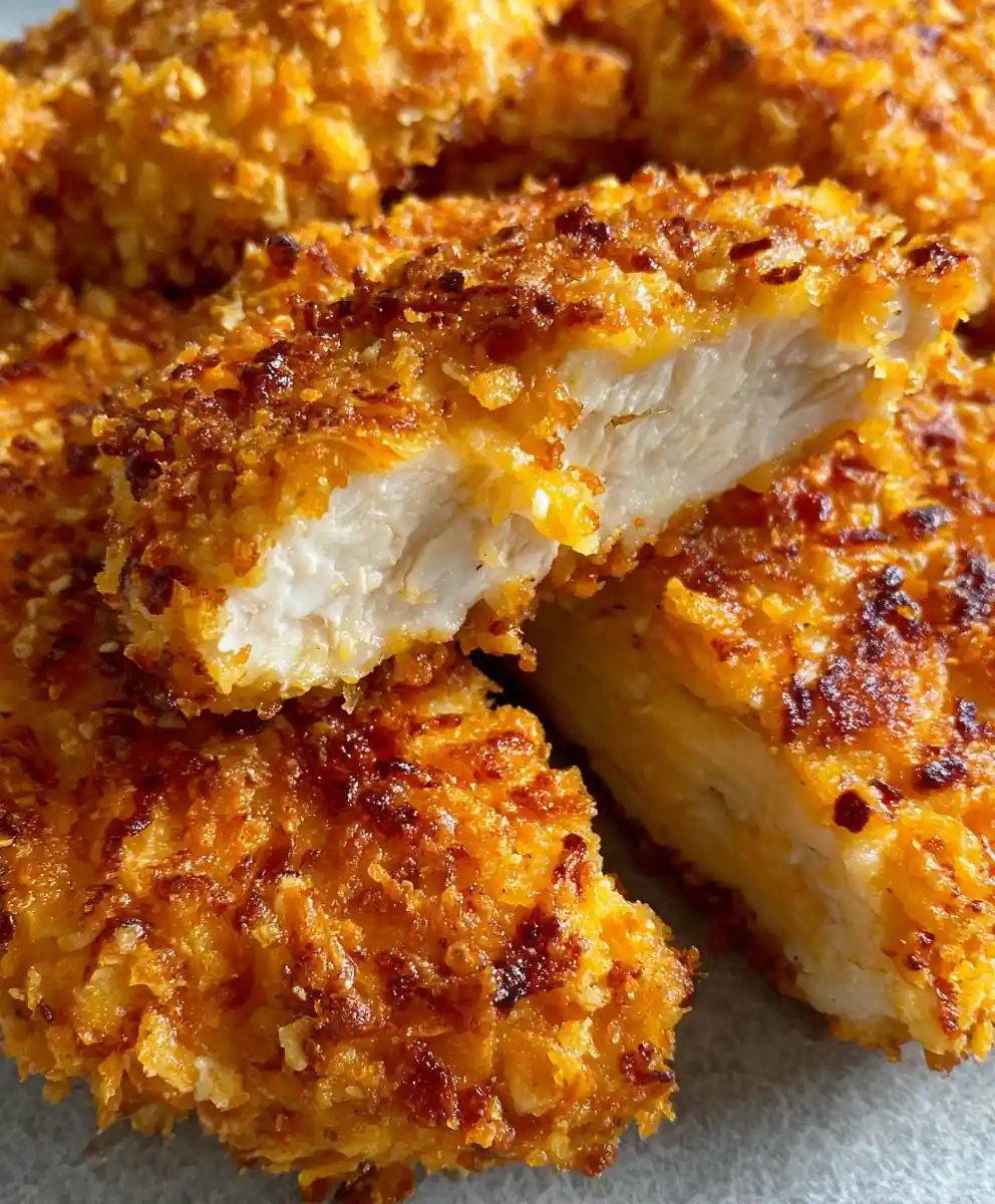 crispy cheddar chicken recipe Oven Baked with Cracker Crust