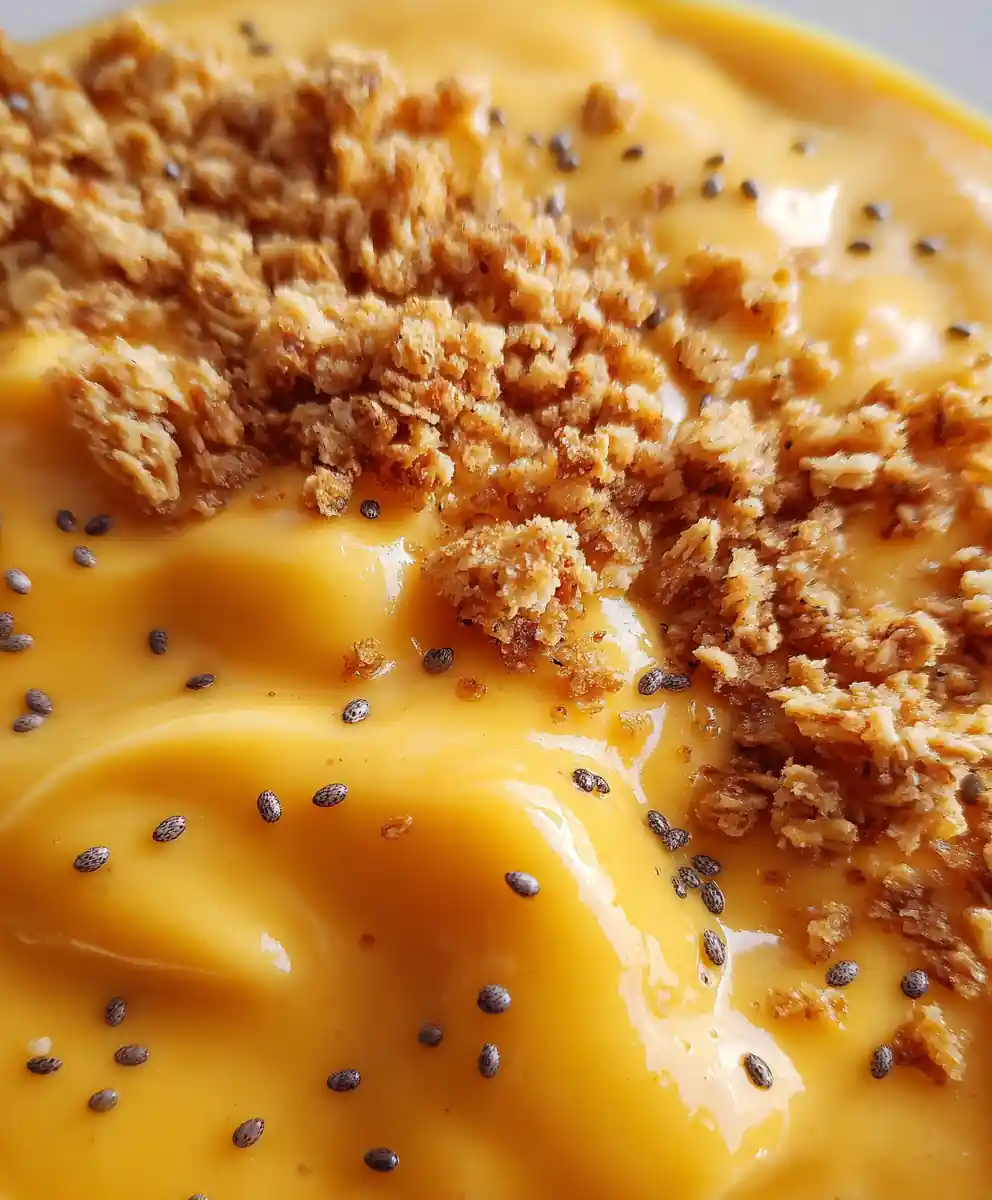 mango smoothie bowl recipe with Granola Topping