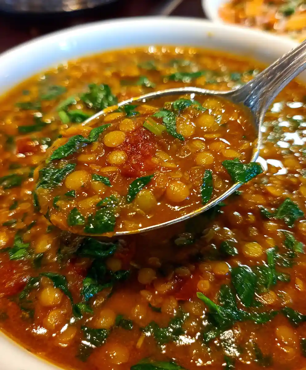persian lentil soup with Fresh Herbs and Turmeric