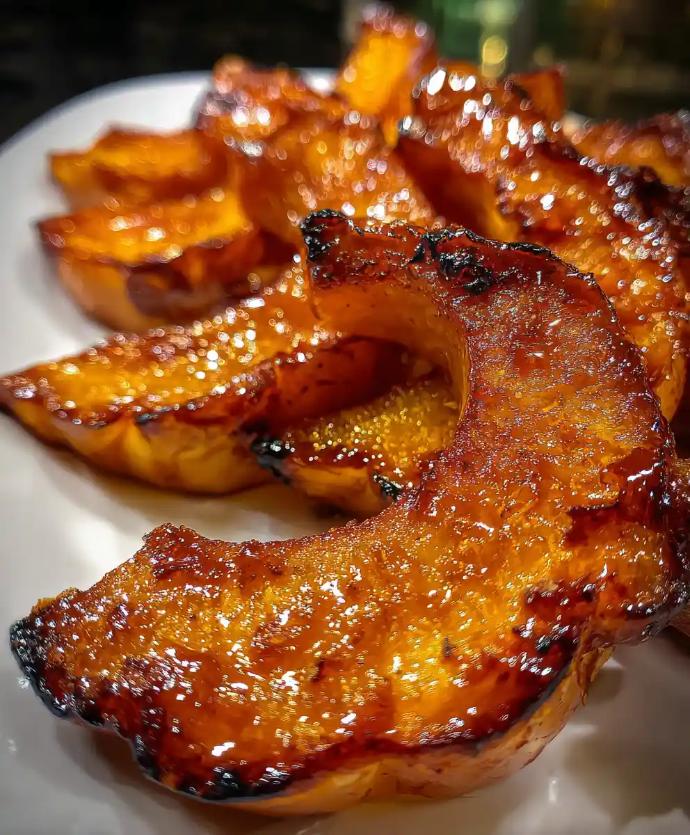 roast acorn squash recipe with Maple Butter Glaze