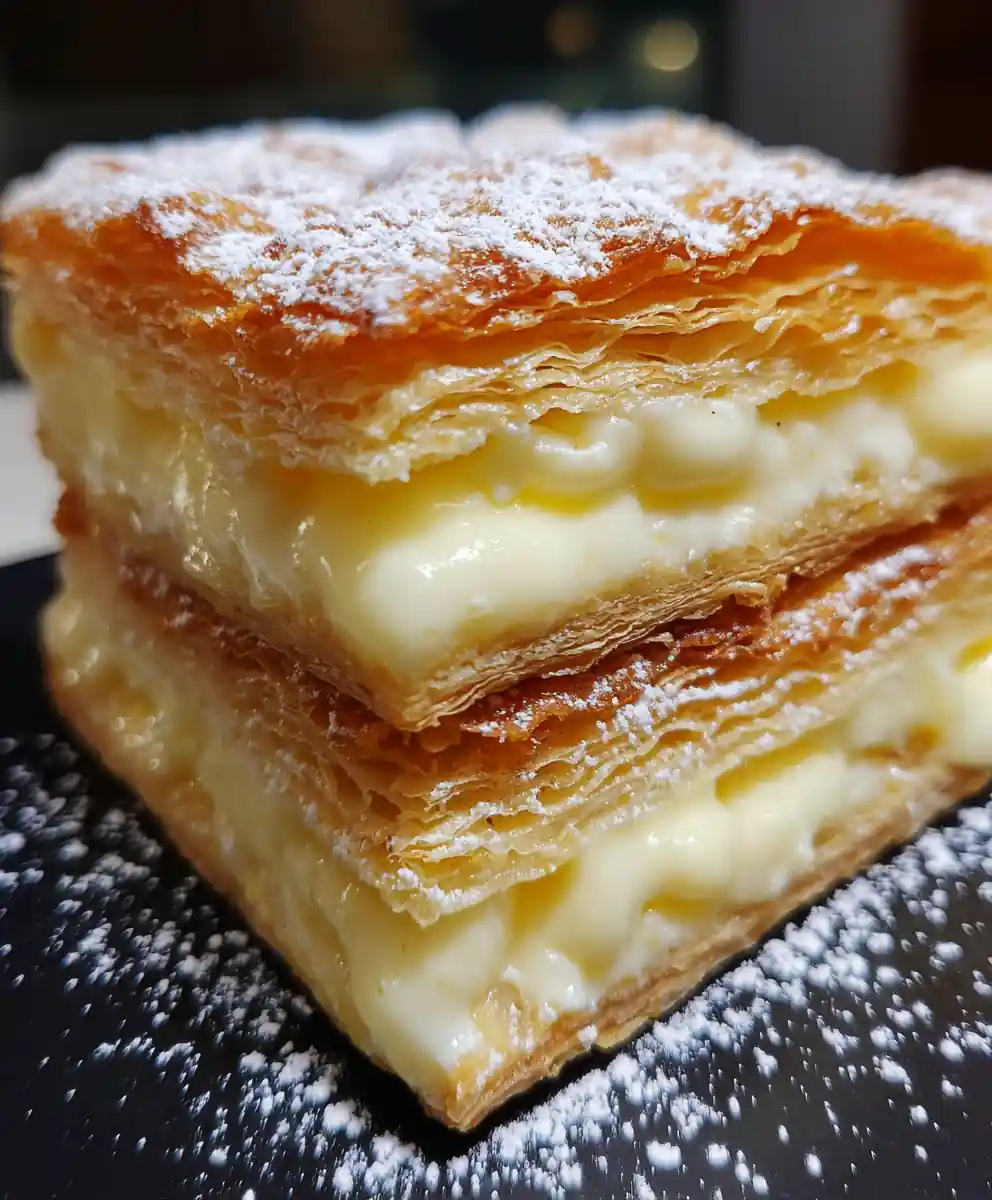 vanilla custard cream squares recipe Layered Pastry Dessert