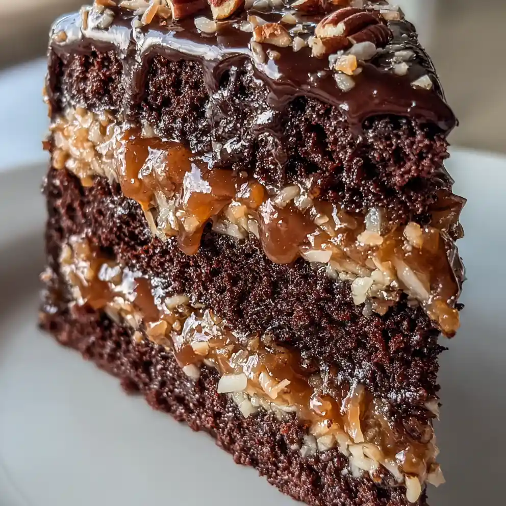 German Chocolate Cake Recipe with Coconut Pecan Frosting