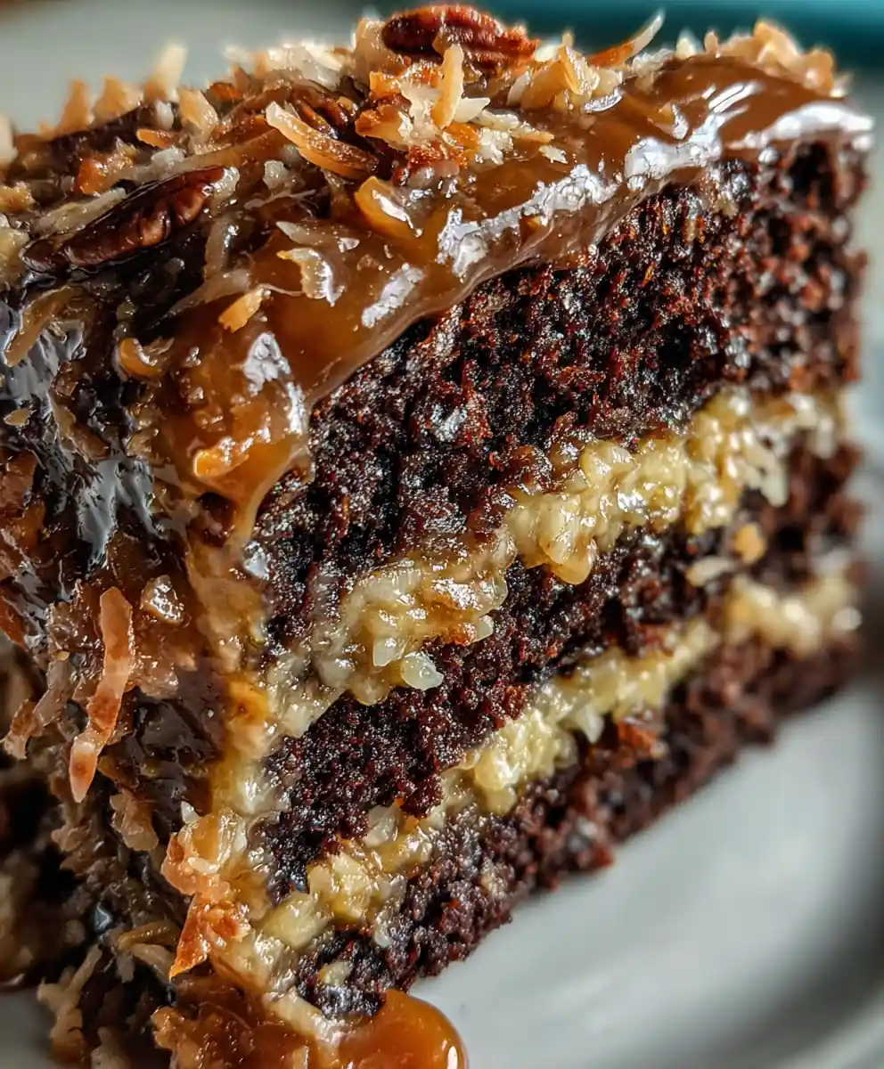 German Chocolate Cake Recipe with Coconut Pecan Frosting
