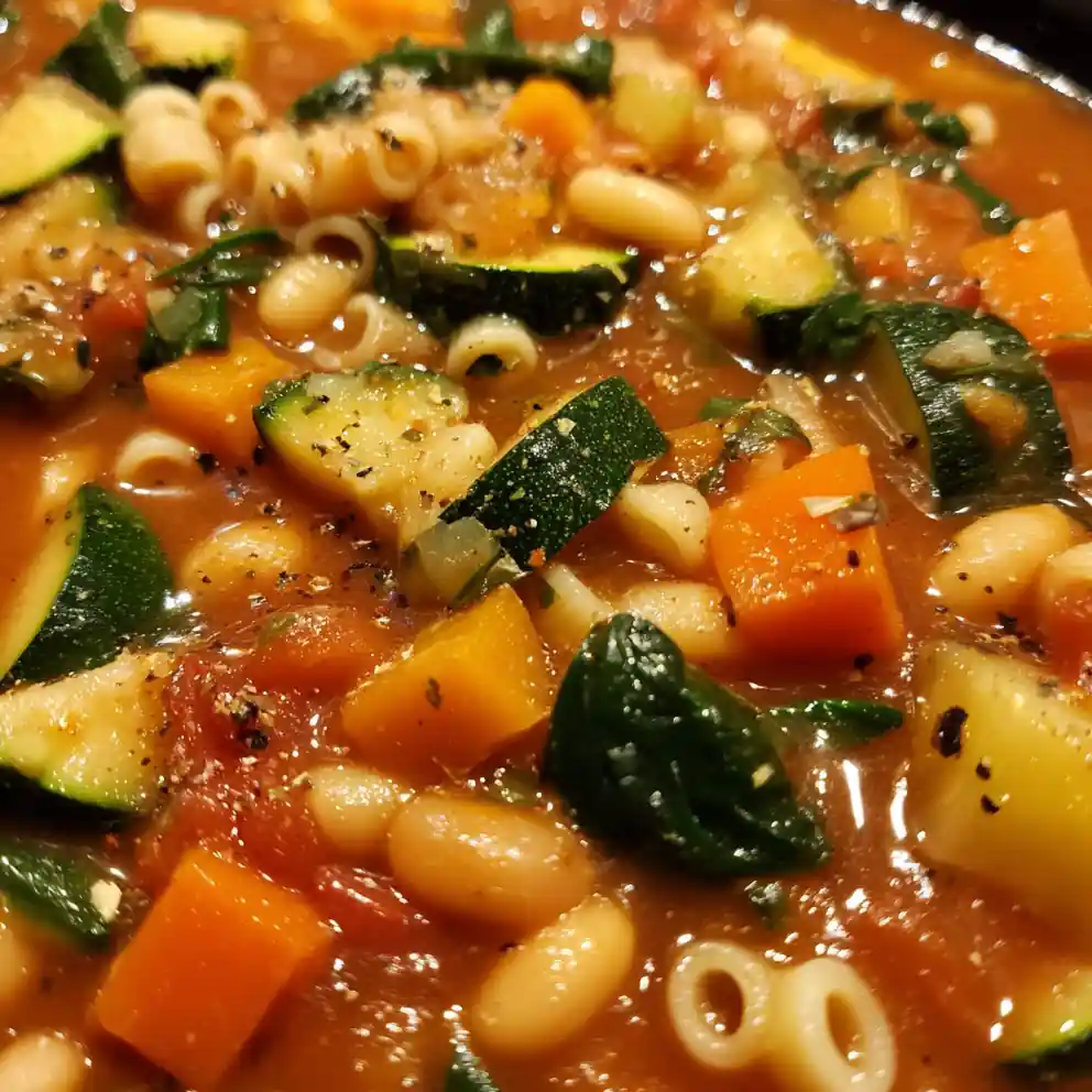 Hearty Minestrone Soup with Beans and Pasta