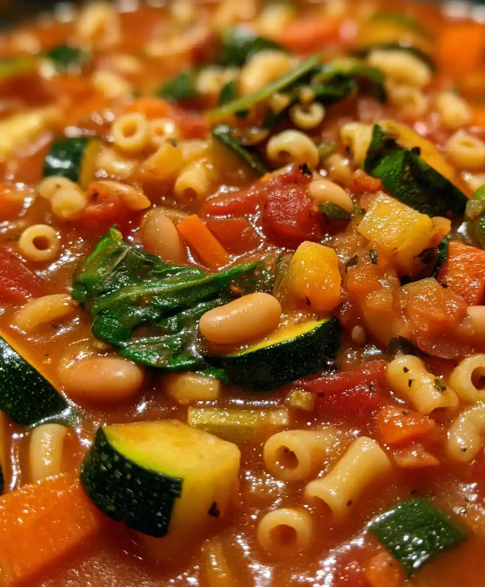 Hearty Minestrone Soup with Beans and Pasta