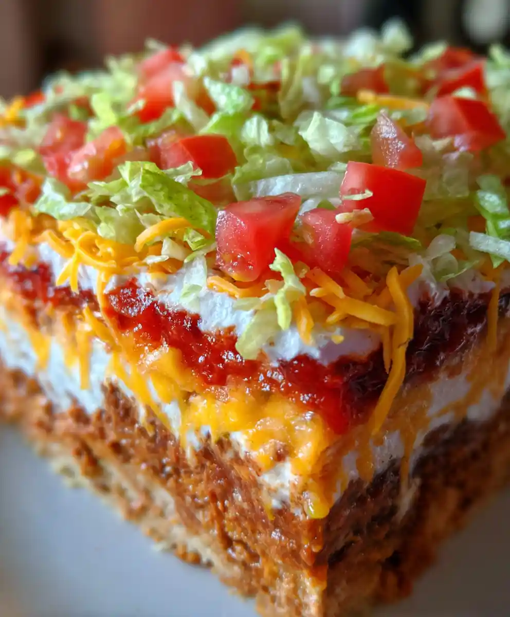 Layered Taco Dip Recipe with Refried Beans