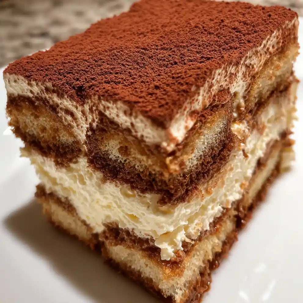 No-Bake Tiramisu Recipe with Cocoa Dusting