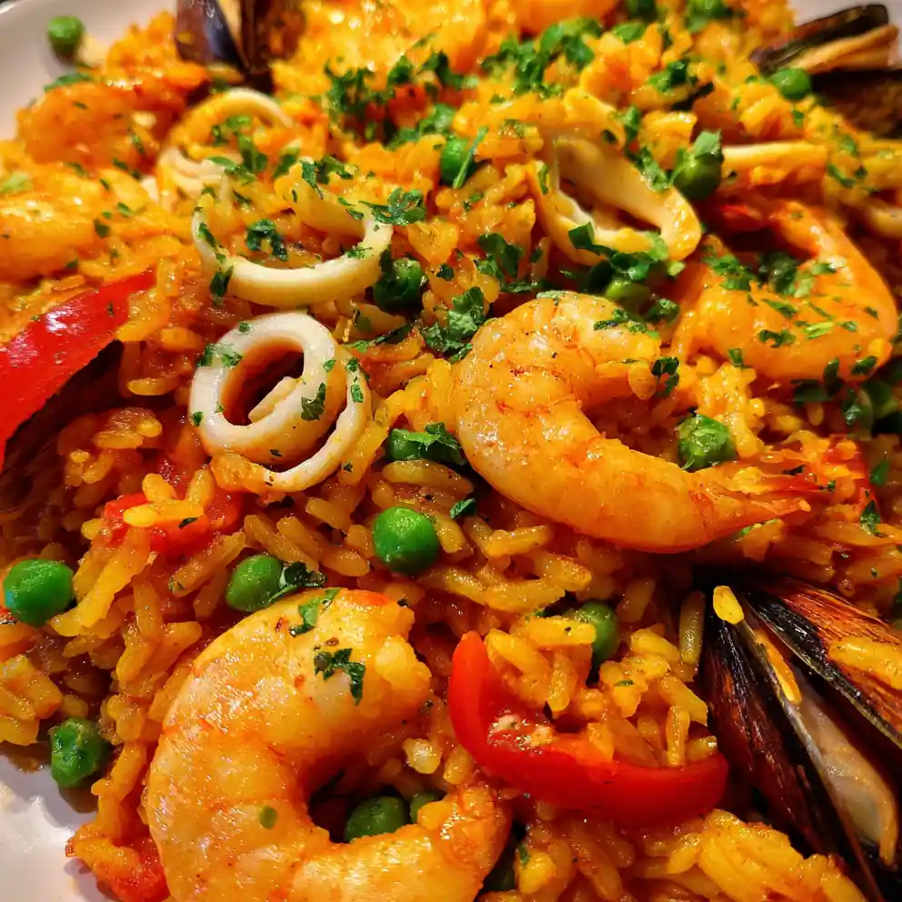 Seafood Paella Recipe with Saffron Rice