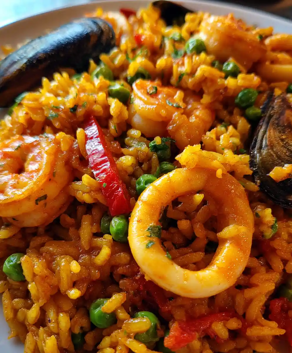 Seafood Paella Recipe with Saffron Rice